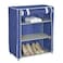 3-Tier Shoe Rack With Cover Blue 80x61x30cm