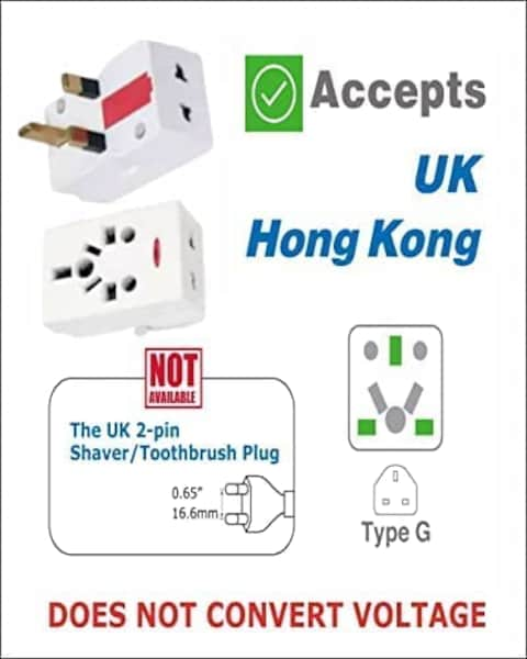 ABBASALI 03 Way Adapter with Square-Pin, Universal Socket with Light And 13A Fuse. Travel Adaptor for KSA/UAE/UK/HK, AC Power Plug for US/AU/JP/CN, 3 Pin plug adapter.