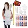 HUGE XXL 53CM COOL BUNNY PIGGY BANK BEARBRICK POURING PAINT SET DUBAI DRIP ART COLORS:  White, Light-Pink, Light-Blue, Dark-Purple, Gold, Black