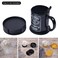 Generic-Marble black PU Leather Coasters Set of 6 with Holder Round and Square Cup Coasters Bar Beer Beverage Coasters for Drinks Protect Furniture Desk Tabletop from Water