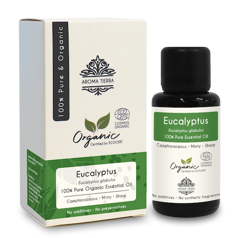 Aroma Tierra - Organic Eucalyptus Essential Oil - Aroma Tierra - 100% Pure, Natural, Certified Organic By Ecocert - 30Ml
