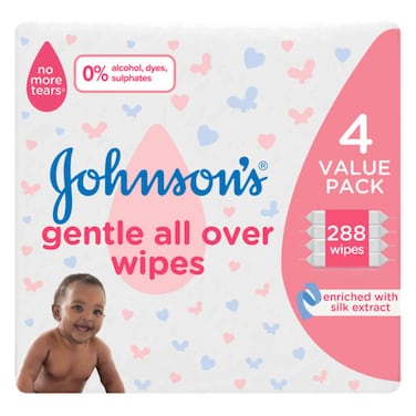 J&amp;J B/Wipes Gentle All Over 4P 72&#39;S