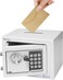 Rubik Mini Cash Deposit Drop Slot Safe Box With Key And Pin Code Option (White)