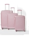 Partner 3-Piece Textured Checkered Luggage Trolley Set, Light Pink
