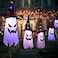 Uzsomx Halloween Decorations Outdoor Lighted Hanging 5 Pcs Ghost Witch Hats, 14.48Ft 30 LED Scary String Lights For Yard Garden Tree Indoor Halloween Decor