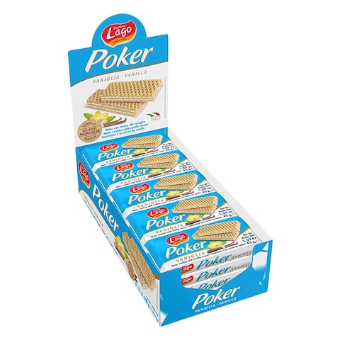 Gastone Lago Poker Vanilla Wafers 45g x Pack Of 20