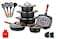 Dessini 19-Piece Non Stick Granite Cookware Set 20/24/28/32cm Casserole, 28cm Shallow Casserole, 32cm Double Fry Pan - PFOA Free