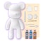 DIY PAINT YOUR OWN BEARBRICK BEAR FIGURE KIT (7 inch - 18 cm) Pour Over Acrylic Fluid Paint and create a unique display piece. COLORS: Silver, Light-Blue, Gold