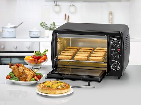 Black &amp; Decker 19L Double Glass Multifunction Toaster Oven With Rotisserie For Toasting/ Baking/ Broiling, Black - Tro19Rdg-B5, 2 Years Warranty