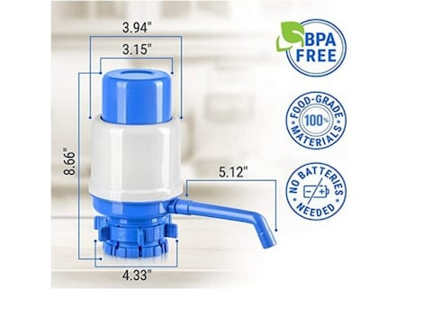 Rahalife Water Bottles Pump Manual Hand Pressure Drinking Water Pump with an Extra Tube and Fits Most 2-6 Gallon Water Coolers And Jars