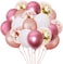 Party Time 40-Pieces 12inch Rose Gold Birthday Balloons Kit, Rose Gold Pink White Gold Confetti Rose Gold Confetti Latex Balloons for Girls Birthday Party,Wedding,Bridal Shower,Valentines Day Party Bi
