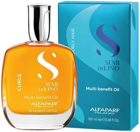 Alfaparf Milano Semi Di Lino Curls Multi-Benefit Oil For Wavy And Curly Hair, Hydrates And Nourishes, Reduces Frizz, Humidity And Thermal Protection, Vegan-Friendly Formula 3.38 Fl OZ