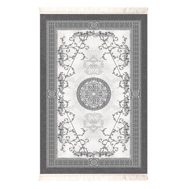 In House Soft Velvet Turkish Rectangular Door &amp; Bath Mat - Grey - 60x40cm
