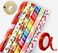 6 Pattern &amp; 6 Color Gift Wrapping Paper Set (50x70 cm) with 10 Meter Ribbon &amp; Transparent Tape