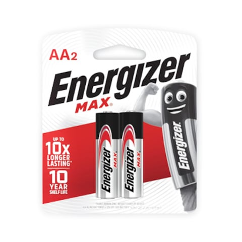 Energizer Alkaline Battery Max Power AA 2 Batteries