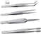 ABBASALI 4Pcs/Set Precision Tweezers Stainless Steel Thick Electronics Forceps Eyebrow Tweezers Anti-Skid Makeup Repair Multi Tools