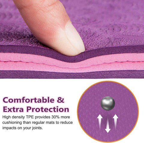 Sky Land Fitness Adult Tpe Yoga Mat Em-9304-P, L, 183 X W 61 X 0.6 Cm- Purple
