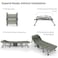 HEXAR&reg; Premium Camping Cot Comfortable Folding Bed 160 KG Capacity 8 Legs Portable Bed 6 Angle Luxury Recliner Lounge Chair Sleeping Mattress Indoor Outdoor Office Lounger Adult Beach Bed (Dark Green)