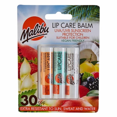 Malibu SPF 30 Mango Mint Tropical Lip Care Balm 3 Pieces