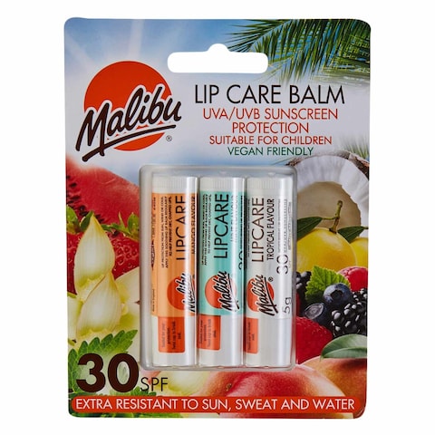 Malibu SPF 30 Mango Mint Tropical Lip Care Balm 3 Pieces