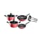 Tefal Super Cook Cookware Set Red Pack of 9