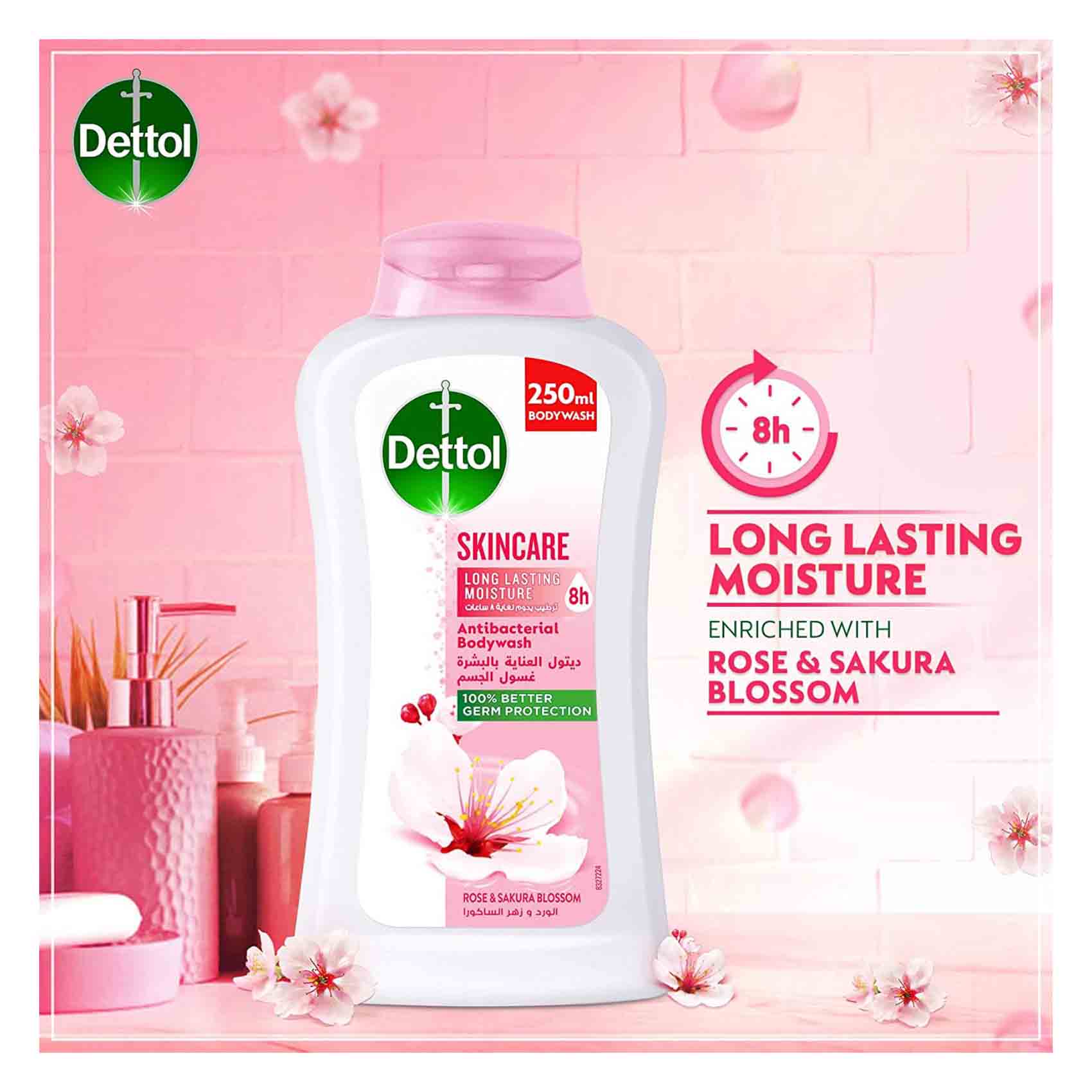 Dettol Skincare Rose And Sakura Blossom Fragrance Body Wash 250ml