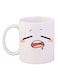 A Funny Face Design Mug White/Beige/Pink 12ounce