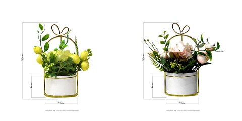 Aiwanto Flower vase Artificial Flowers With Vase  Decoration Home Decor Piece Tabletop Decoration(2Pcs)