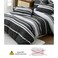 Luna Home King Size 6 Pieces, Black Stripe Design Bedding Set
