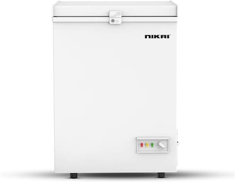Nikai 150L Gross/100L Net, Single Door Chest Freezer With Storage Basket, High Energy Efficiency Cooling System, Adjustable Temperature, Silent Operation, NCF150N7, White