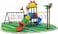 Rainbow Toys - Outdoor Children Playground Set Garden Climbing Frame Swing Slide 6.7 * 4.6 * 3.3 Meter RW-12024