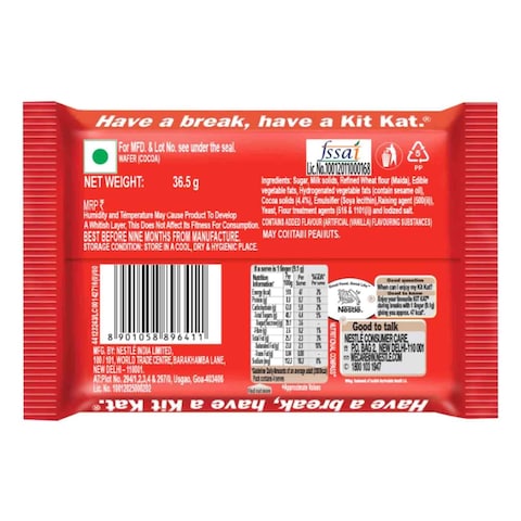 Nestle Kitkat 4 Finger Milk And Cocoa Plan Chocolate Bar 41. 5G