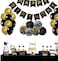 Innovative BLACK and GOLD PARTY DECORATIONS Perfect Adult Birthday Decorations  Happy Birthday Banner Black,Gold Balloons and Paper Pom Poms Party Supplies for Birthday Decoration