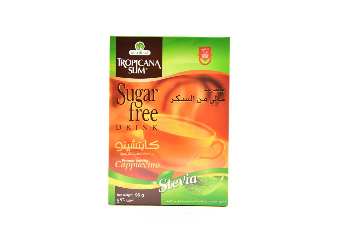 TROPICANA SLIM DRINK FRENCH VANILLA CAPPUCCINO WITH STEVIA  SUGAR FREE  96G