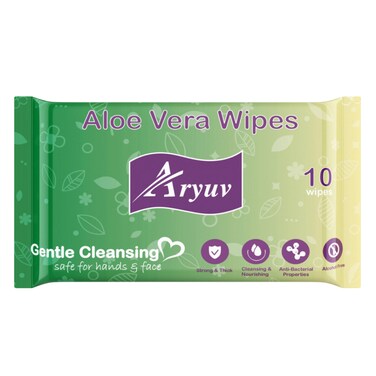 Aryuv Wet Tissue Aloe Vera 10&#39;S