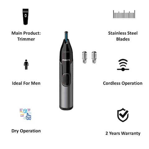 Philips NT3000 Nose Ear And Eyebrow Trimmer Grey
