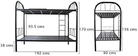 GALAXY DESIGN FURNITURE Steel Bunk Bed Double Layer Black Color 190 x 90 x 180 cm.No Installation included No Warranty.