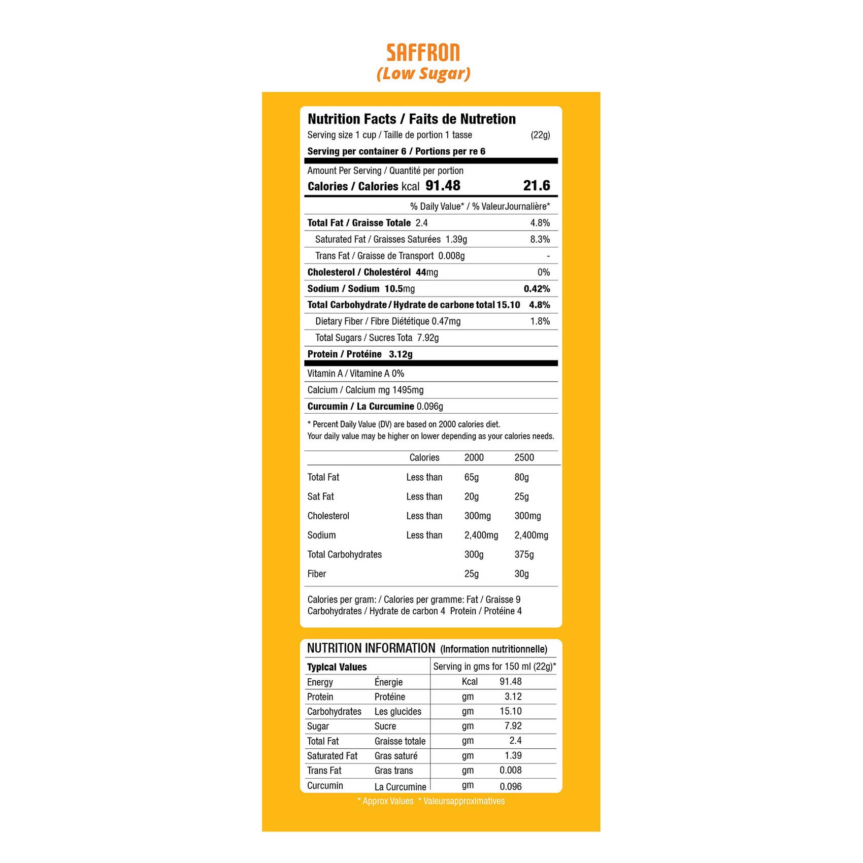 Senso Latte Mix Turmeric and Saffron 20 Gram 6 Bag product thumbnail 2