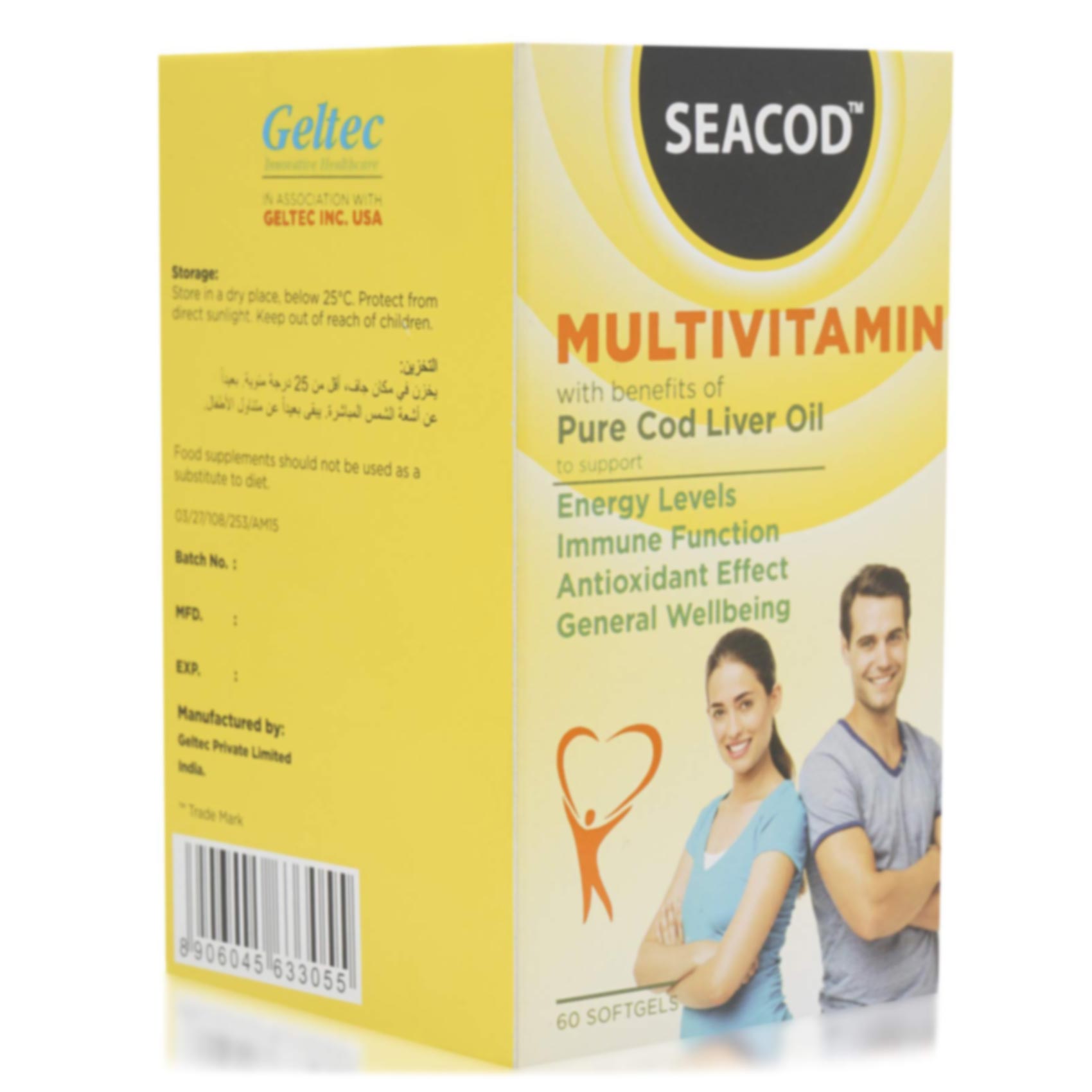 Buy Seacod Multivitamin with benefits of Pure Cod Liver Oil 60 Softgels ...