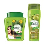 Buy Dabur Vatika Naturals Hair Fall Control Hammam Zaith 1kg With Nourish And Protect Shampoo 200ml in UAE