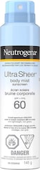 Neutrogena Ultra Sheer SPF 60 Body Mist Sunscreen Spray - 141 g
