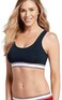 Jockey Bralettes Retro Stripe Removable Cups Super Soft Underband Stretch Cotton (2 Pack) (Really Navy- Grey Heather, Small)