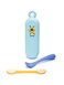 Suavinex - Set On The Go Holder + Spoon + Bib Clip +4M Booo Blue L3