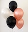 Buena Ventura's Themez Only Metallic Balloons - Rose Gold &amp; Black &amp; White - Pack of 51 pcs