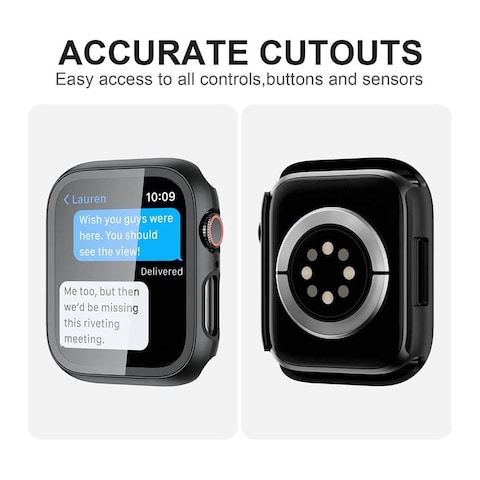 Case with Tempered Glass Screen Protector for Apple Watch Series 7 45mm.Slim Guard Bumper Full Coverage Hard PC Protective Cover HD Ultra-Thin Cover for iWatch 45mm