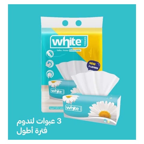 وايت فلكسي مناديل وجه - 500 منديل - 3 عبوات
