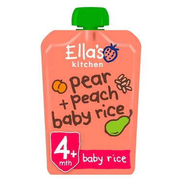 Ella39S Kitchen Organic Peaches And Pears Baby Rice Puree 120G