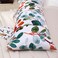 LUNA HOME 1 Piece Long Body Pillow Case, Green Flowers Design.
