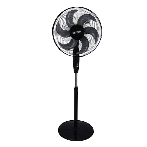 Krypton 16&quot; Stand Fan - 3 Speed, 6 Leaf Blade With Safety Grill, Adjustable Height &amp; Tilt Setting With 75 Degree Wide Oscillation, Ideal For Office, Home, Hospital &amp; More, 2 Years Warranty