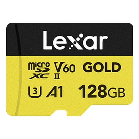Lexar Professional Gold UHS-II V60 MicroSD Memory Card Gold And Black 128GB